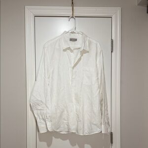 Everlane White Linen Button Down Shirt